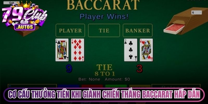 Cơ cấu thưởng tiền khi giành chiến thắng Baccarat cực kỳ hấp dẫn