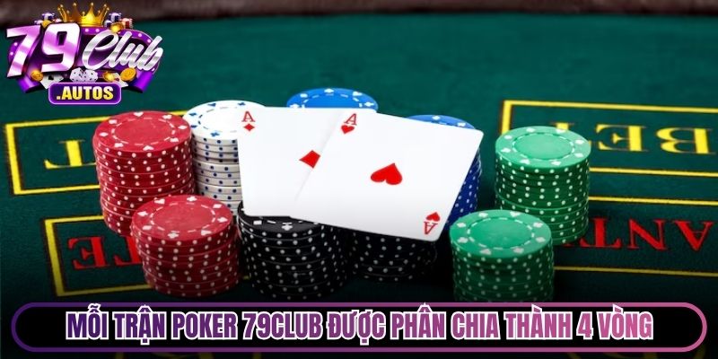 Mỗi trận Poker 79Club thông thường được phân chia thành 4 vòng