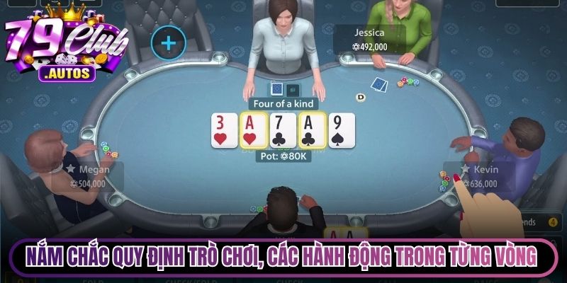 Nắm chắc quy định trò chơi, các hành động trong từng vòng Poker